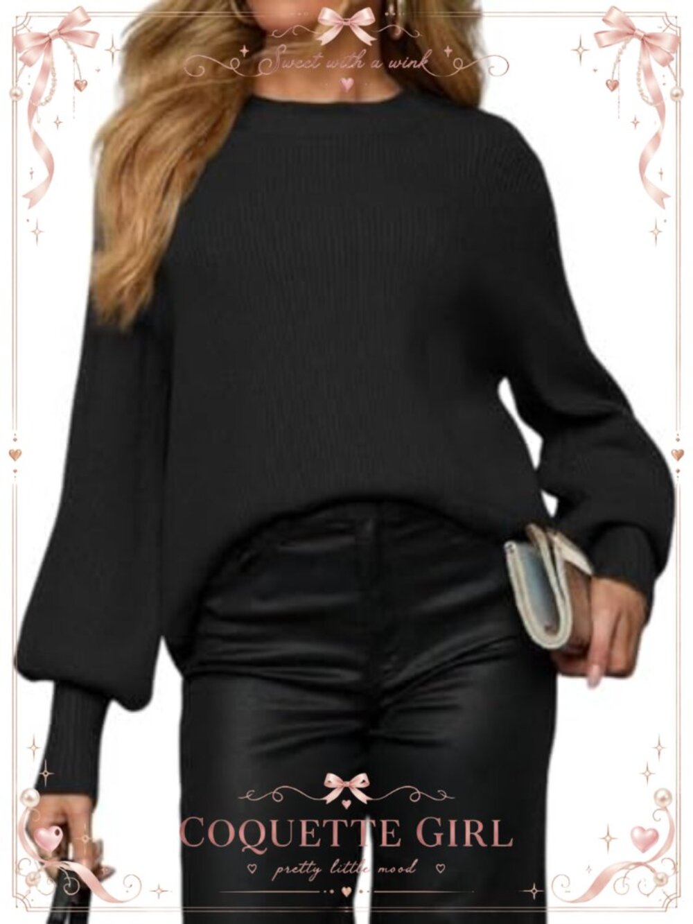 Womens Crew Neck Ribbed Knit Oversized Sweater Long Sleeve Pullover